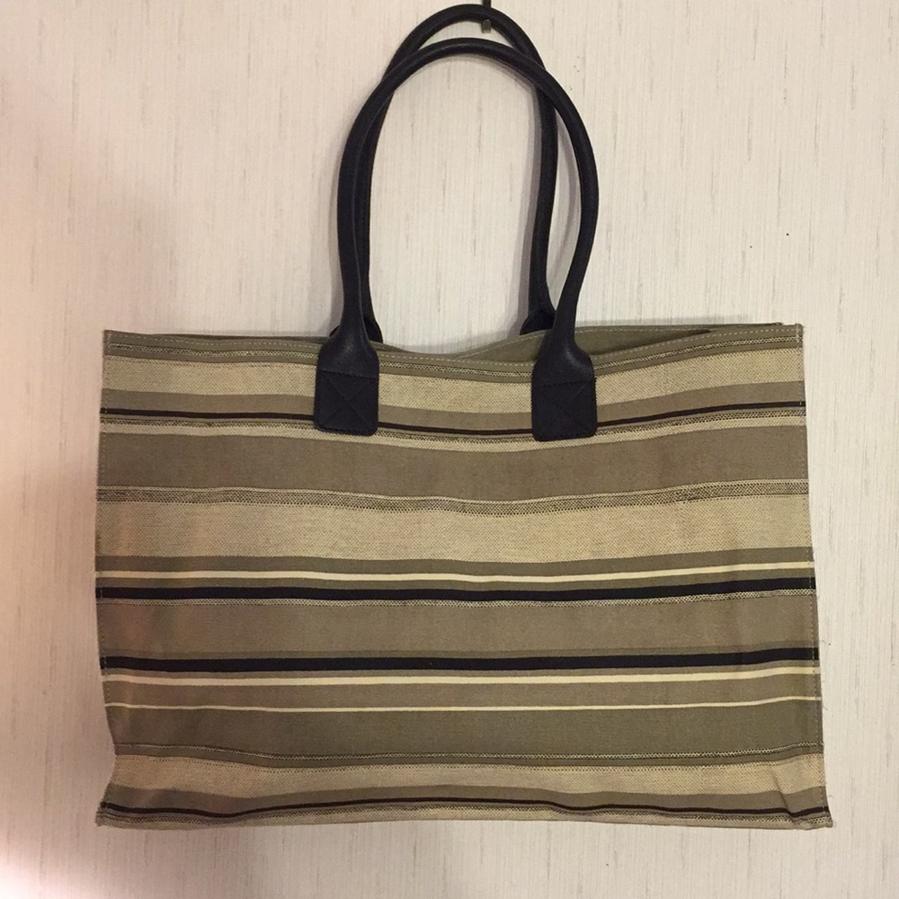 NWOT Cotton/ Leather Tote Bag